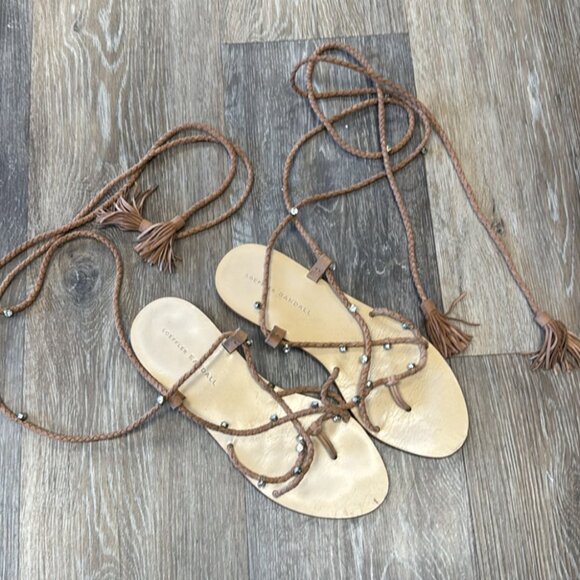 LOEFFLER RANDALL rhinestone wrap sandals size 8.5/9 US - Picture 4 of 7